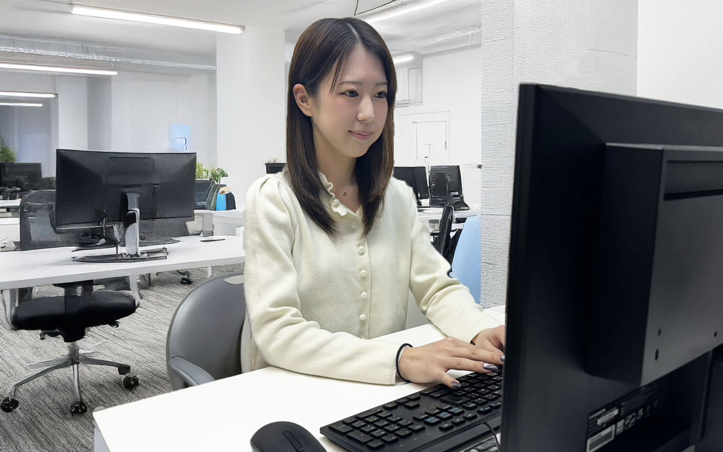 オフィスでPC業務をするスタッフ