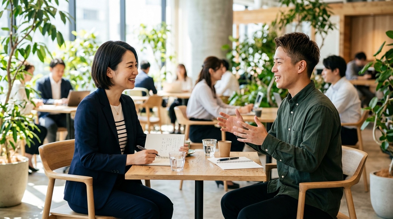 SNS撮影の企画を行う人事スタッフ